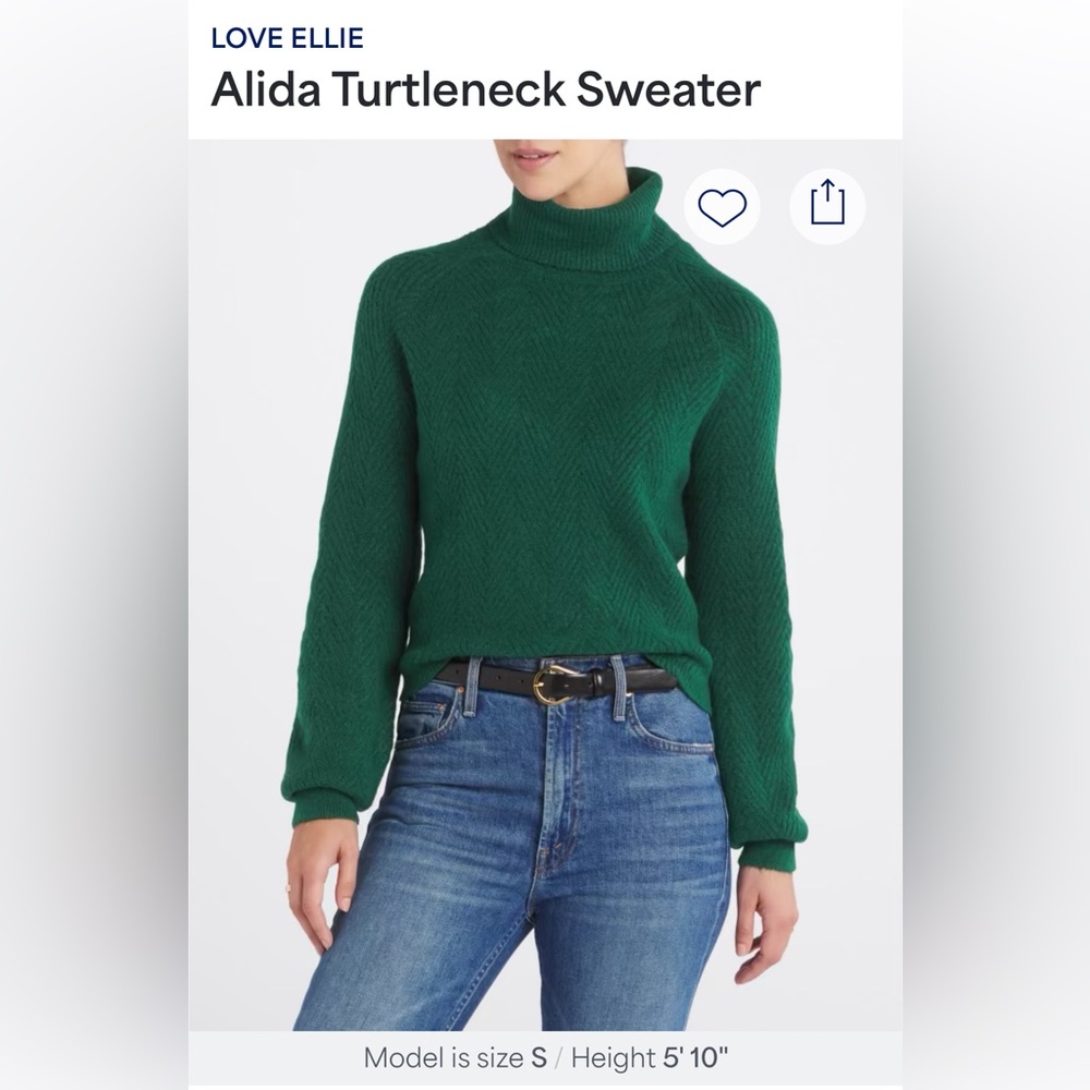 Alida Green Turtleneck Sweater by Love Ellie